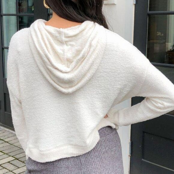 Z Supply Women's Bone Long Sleeve Kacey Feather Hoodie - Picture 4 of 16